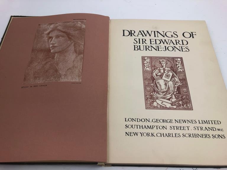 1906 Drawings of Sir Edward Burne-Jones 46 plates: Drawings of the Great Masters Series. Early 1900 Book, Drawings of Sir Edward Burne-Jones with fabulous plate illustrations. Published by George Newnes Limited, London. Folio vi, 11 pp plus 46 plates.