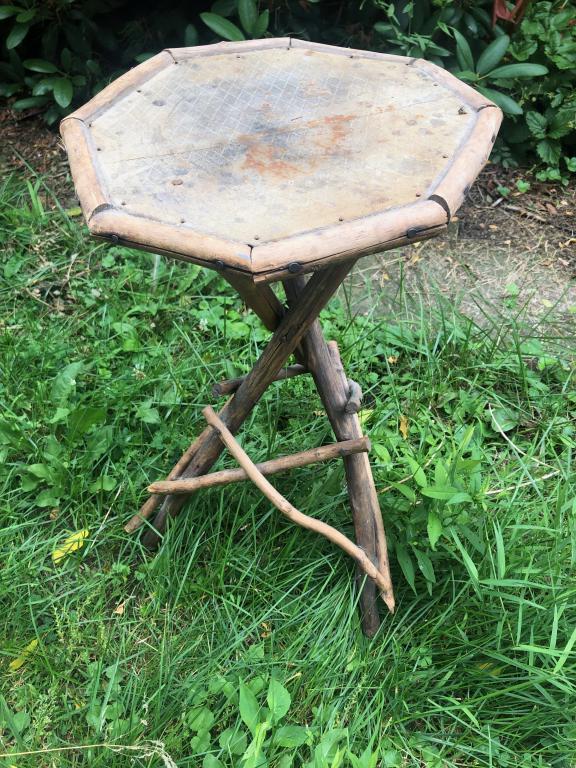 Adirondack Twig Tri-legged Octagon Top AccentTable (1 of 5)