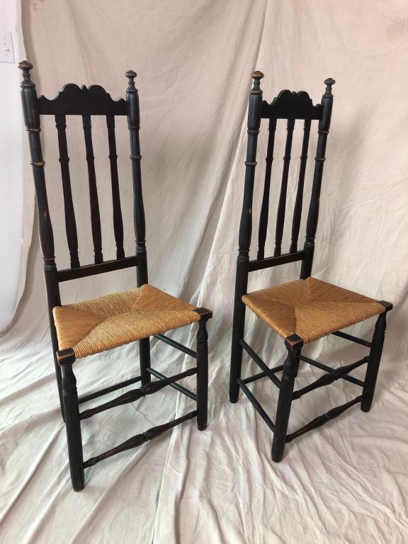 Set of 2 Early Bannister Back Period Chairs (1 of 13)