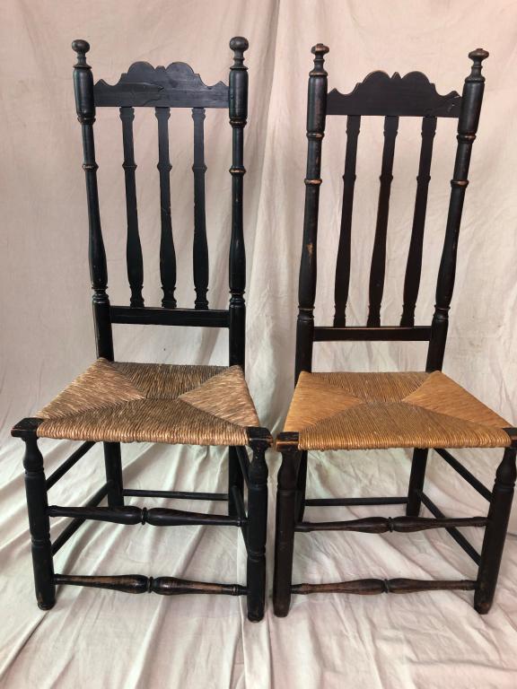 Pair of  Very Early Bannister Back Period Chairs (1 of 10)
