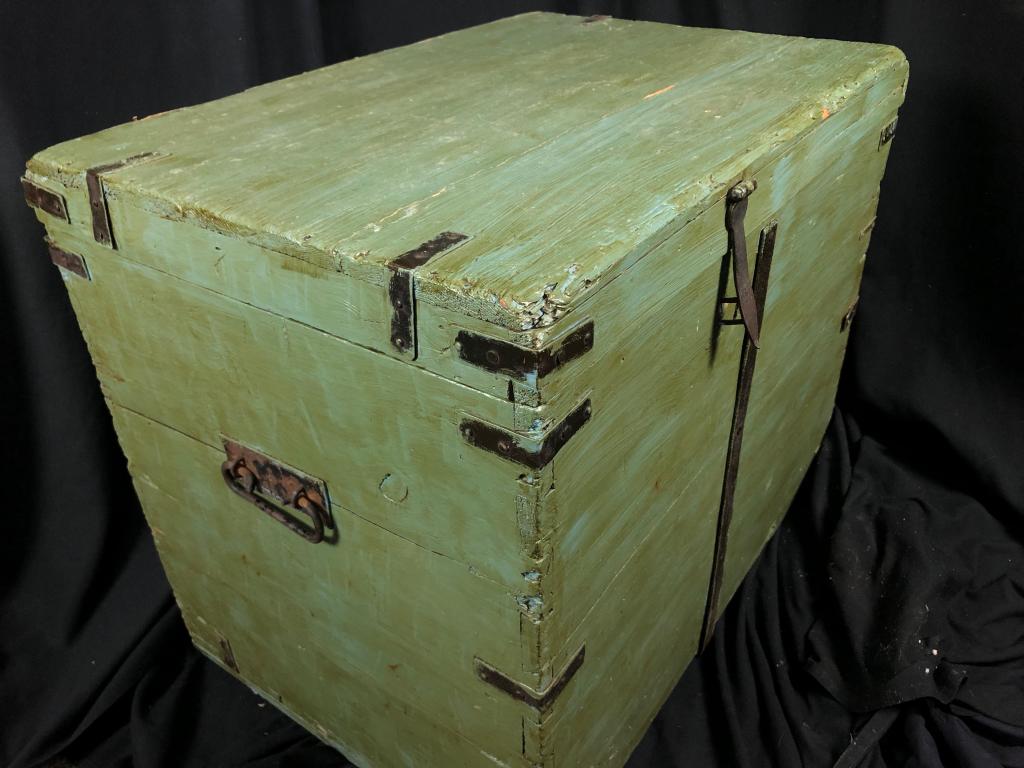 Vintage Green StorageTrunk w/ WroughtIron Hardware (1 of 15)