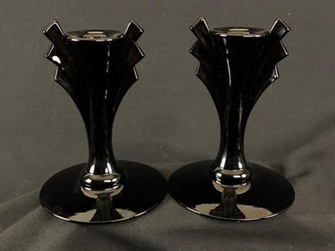 MCM Duncan & Miller Black Candlesticks w/ Wings (1 of 9)