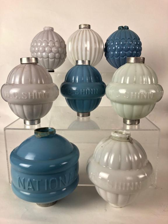8 Sky Blue/White Milk Glass Lightning Rod Balls (1 of 11)