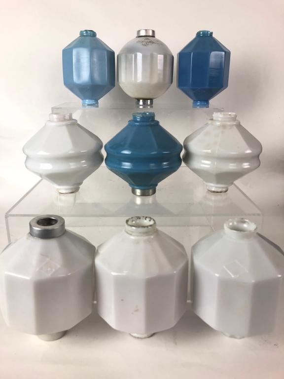 9 White/Blue Milk Glass Lightning Rod Balls (1 of 15)