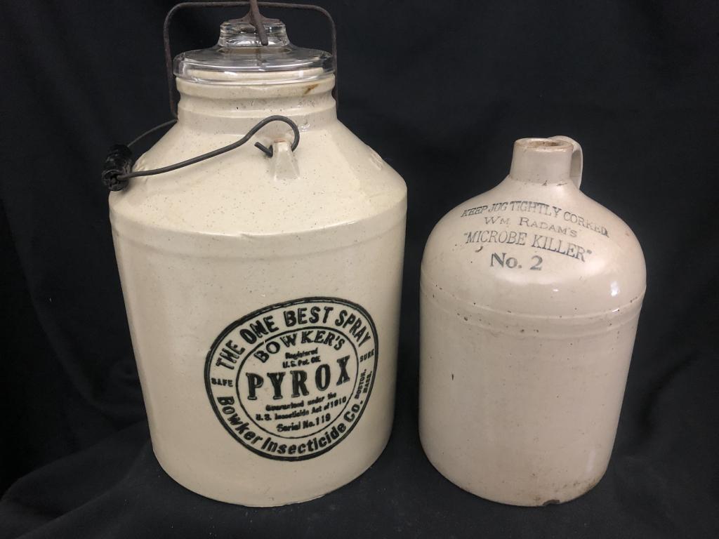 Lot of 2 Poison Stoneware Antique Jugs (1 of 20)