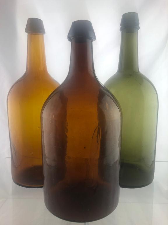 Lot of 3 Demi John Antique Bottles w/ Bubbles (1 of 20)