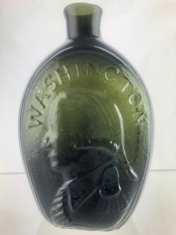 Washington Jackson Olive Pint Historic Flask GI-31 (1 of 10)
