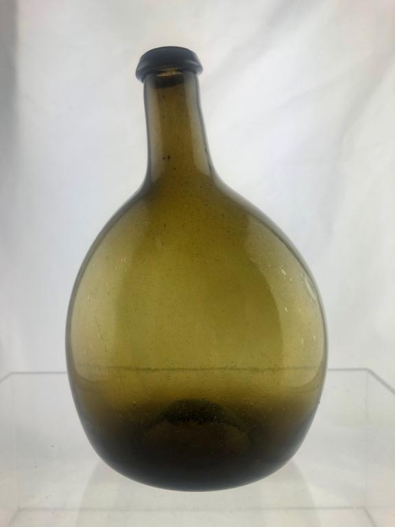 Chestnut Shaped Olve Amber Demi John AntiqueBottle (1 of 12)