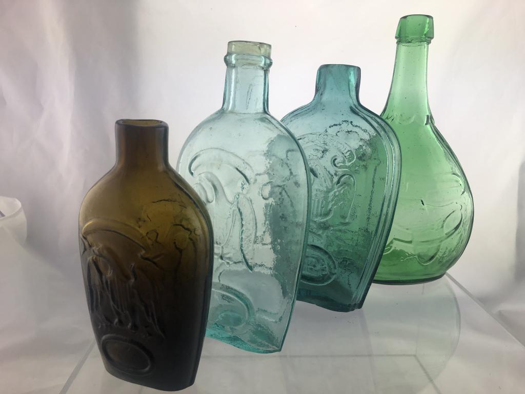 Lot of 4 Eagle Historic Flasks Various (1 of 20)