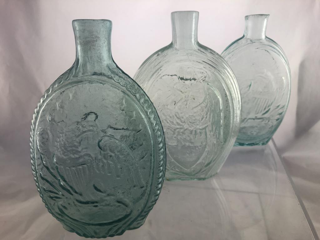 3 Eagle Pint Historic Flasks GII-1, 41, 54 (1 of 20)