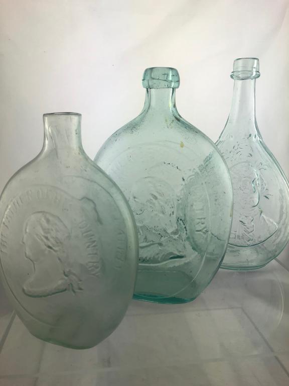 3 Washington Various Historic Flasks GI-40, 42, 35 (1 of 20)