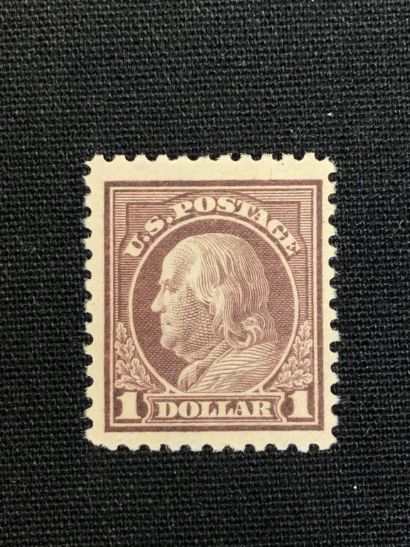 Scott's #518b. 1917, $1 Deep Brown, WilliamP.Crowe: Scott's #518b. 1917, $1 deep brown, William P. Crowe Cert., MNH, OG, F/VF. Extremely rare