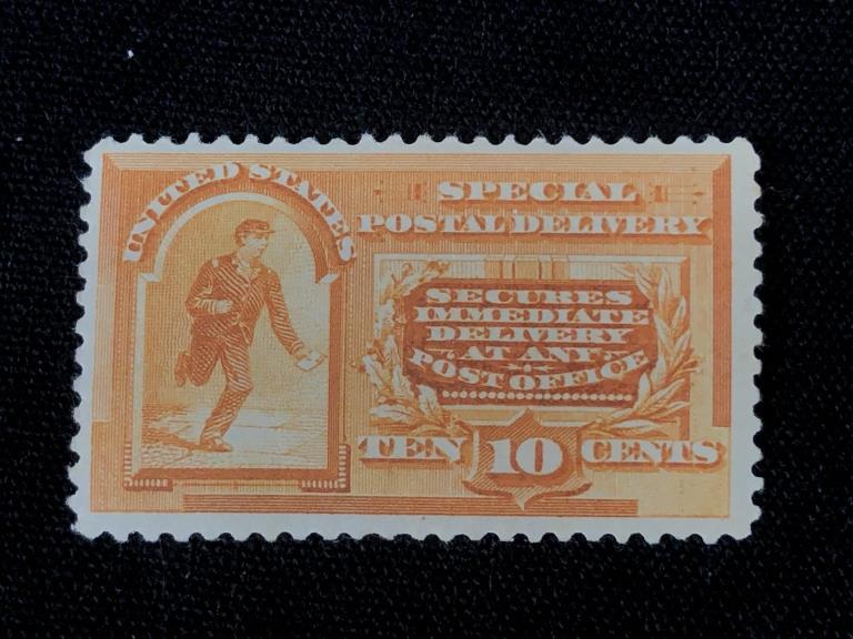 Scott #E3 Special Delivery. 1893, 10 Cents Orange: Scott #E3 Special Delivery. 1893, 10 Cents Orange MNH, VF/XF with Beautiful Color, solid stamp.