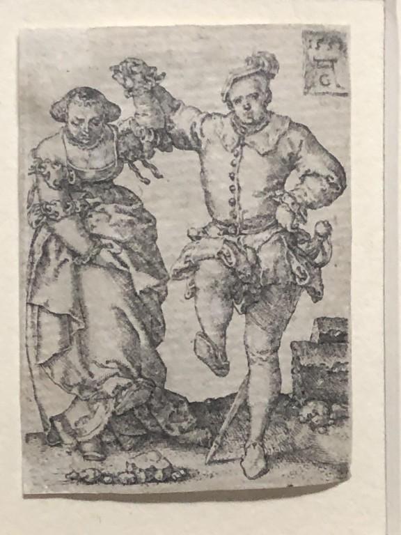 1500's Aldegrever EngravingRenaissanceWeddingDance: Wonderful engraving depicting renaissance era wedding dance by artist Heinrich Aldegrever or Aldegraf (b.1502–d.1555, 1558 or 1561) was a German painter and engraver. He was one of the "Little M