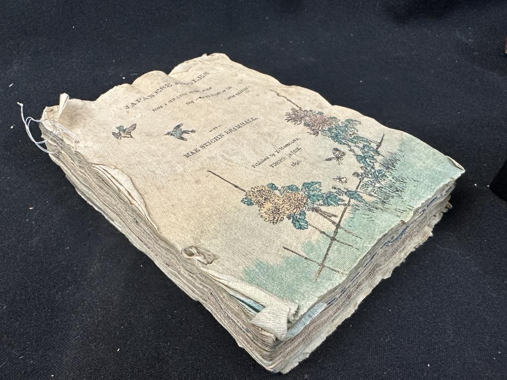 Rare 1st Edition 1891 "Japanese Jingles" Tokyo: Wonderful Lithos in this First Edition Children's Book "Japanes Jingles" by Mae St John-Bramhall, Published by T. Hasegawa, Tokyo, Japan, 1891 Japanese Jingles, Being a Few Little Verses Which Have Ap
