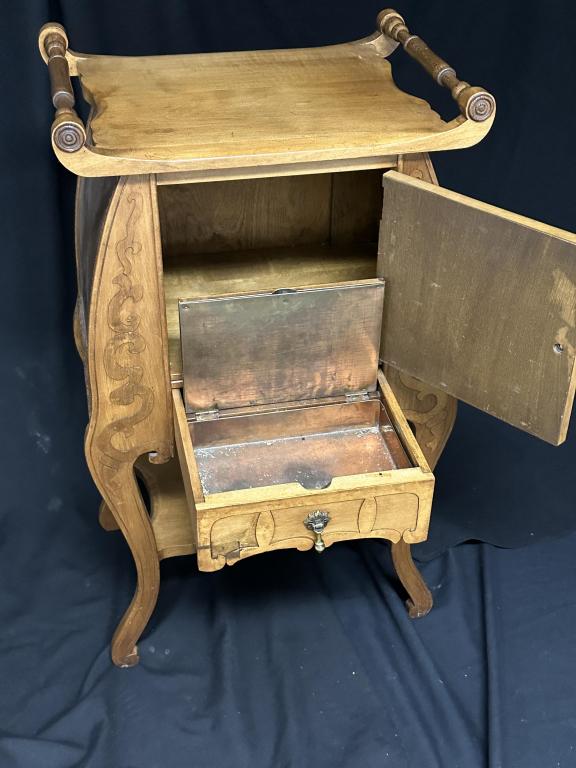 Oak & Copper Lined Humidor Cigar Stand Cabinet