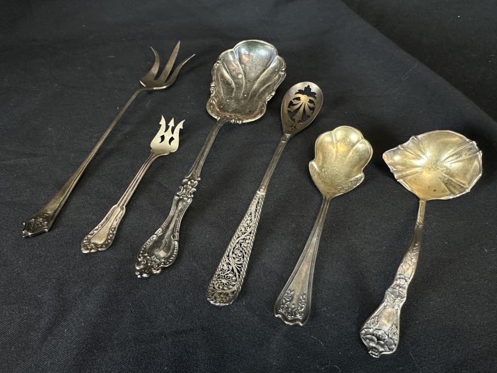 6 pcs. Antique Sterling Silver Utensils (1 of 19)