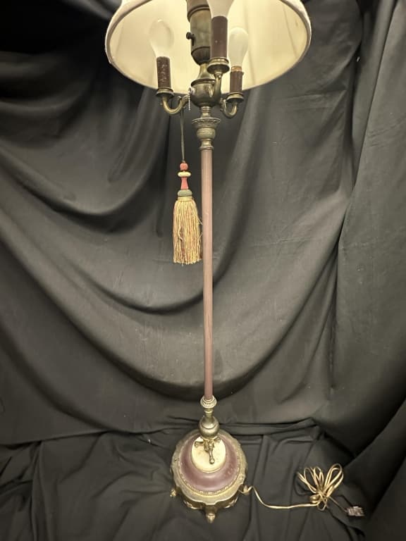 Marble Base Metal Floor Lamp 4 Bulb (1 of 12)