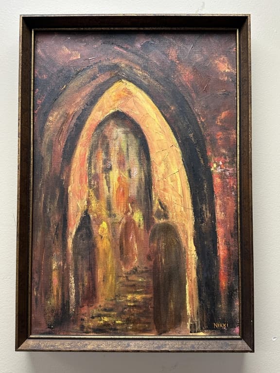 MCM Impressionist Oil Painting Signed Nikki (1 of 7)