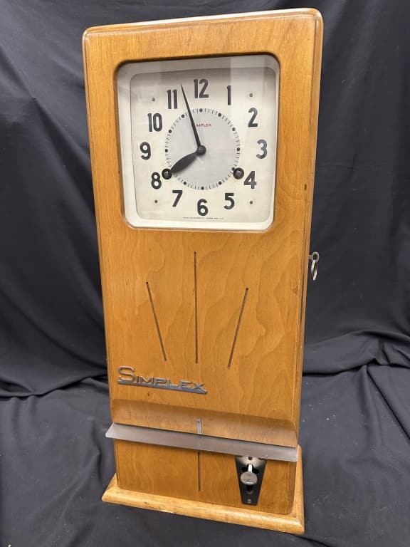 Mid Century Simplex Time Recorder & Time Cards Auction