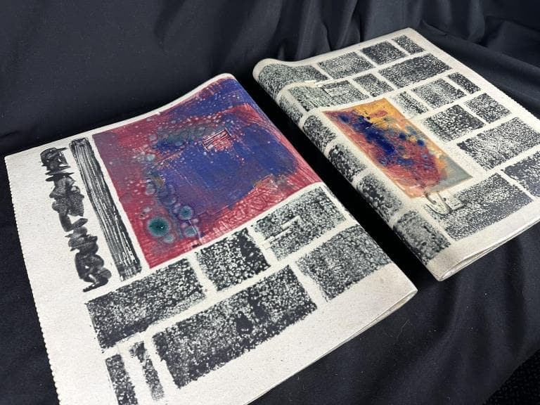 M.Hughto Lg Decorative Ceramic Art Newspaper Elemt (1 of 10)