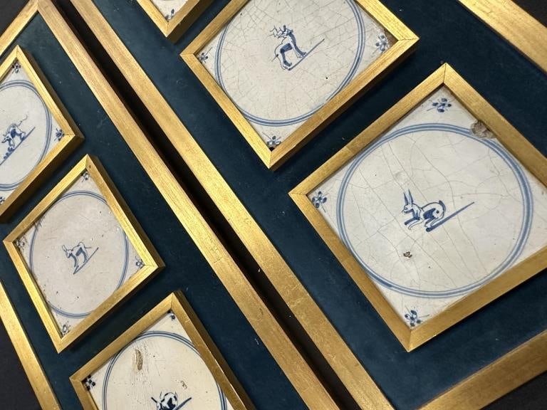 Pr. Blue Delft Animal Tile Wall Hangings (6 Tiles) (1 of 15)