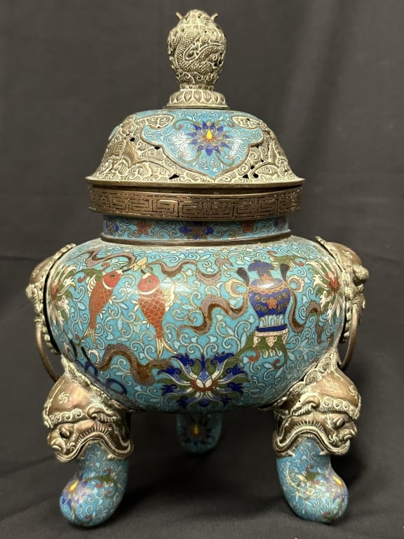 RoyalPalace Cloisonne Dragon Incense Burner Censer (1 of 14)