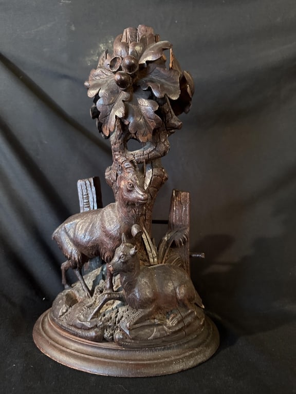 Carved Black Walnut Animal Tree Trunk CandleHolder (1 of 13)