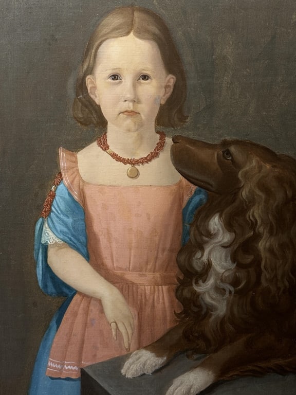 Listed Artist L. Ransom Folk Art Painting "Girl w/ (1 of 20)