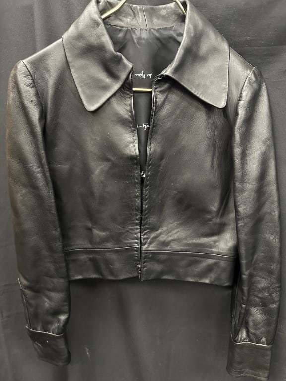 Vintage French Leather Short Zippered Jacket (1 of 7)