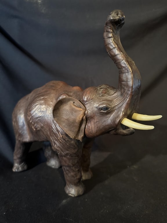 Welcoming Leather Wrapped Elephant Sculpture (1 of 10)