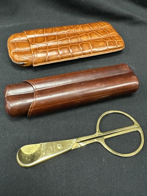 3 Piece Cigar Aficionado Set 2 Leather Cases & (1 of 15)