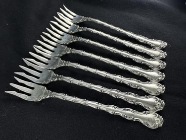 7 Gorham Sterling Strasbourg Oyster Forks 4.665ozt