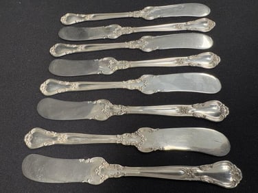 Set of 8 Gorham Chantilly Sterling ButterSpreaders