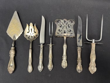 Lot of 7 Sterling Silver Serving Pieces