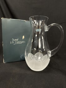 Durand Cristal Florence French Glass Pitcher 48 oz