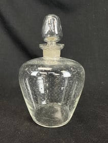 Rare Handblown Bubble Glass Decanter w/ Stopper