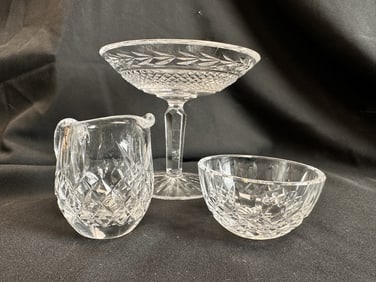 Waterford Cut Crystal Compote Dish, Sugar & Creame