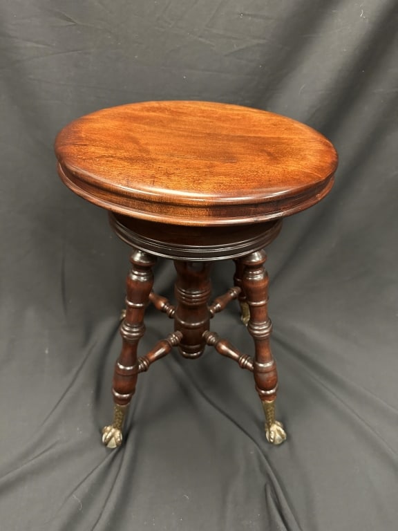 19th Century Mahogany Claw Foot Piano Stool c.1880 (1 of 16)