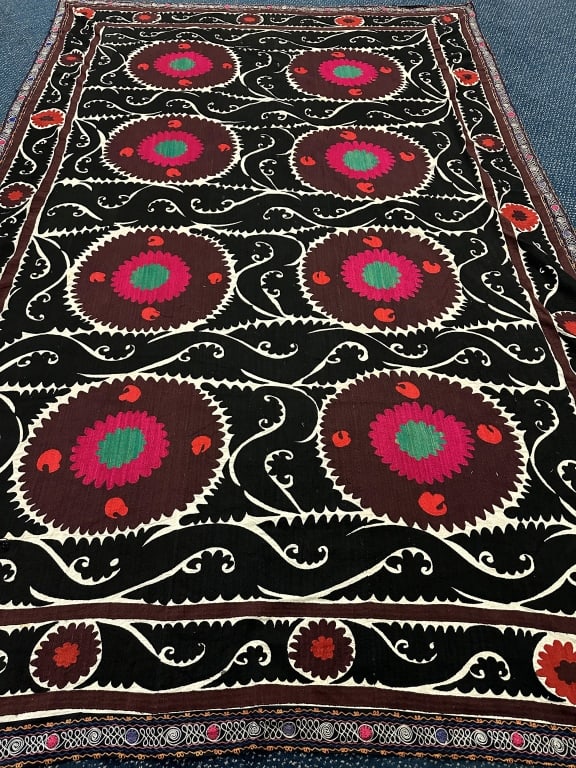 Uzbek Suzani Hand Stitched Embroidery Textile (1 of 17)