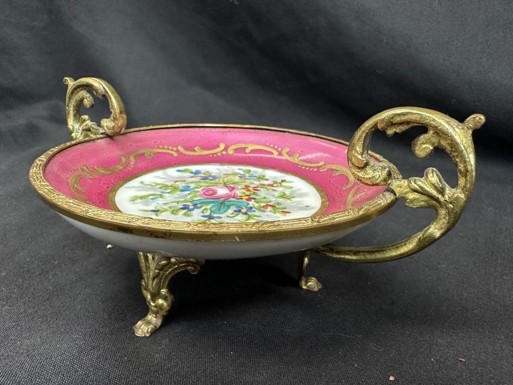 Sevres Handpainted Porcelain & Ormolu Trinket Dish (1 of 9)