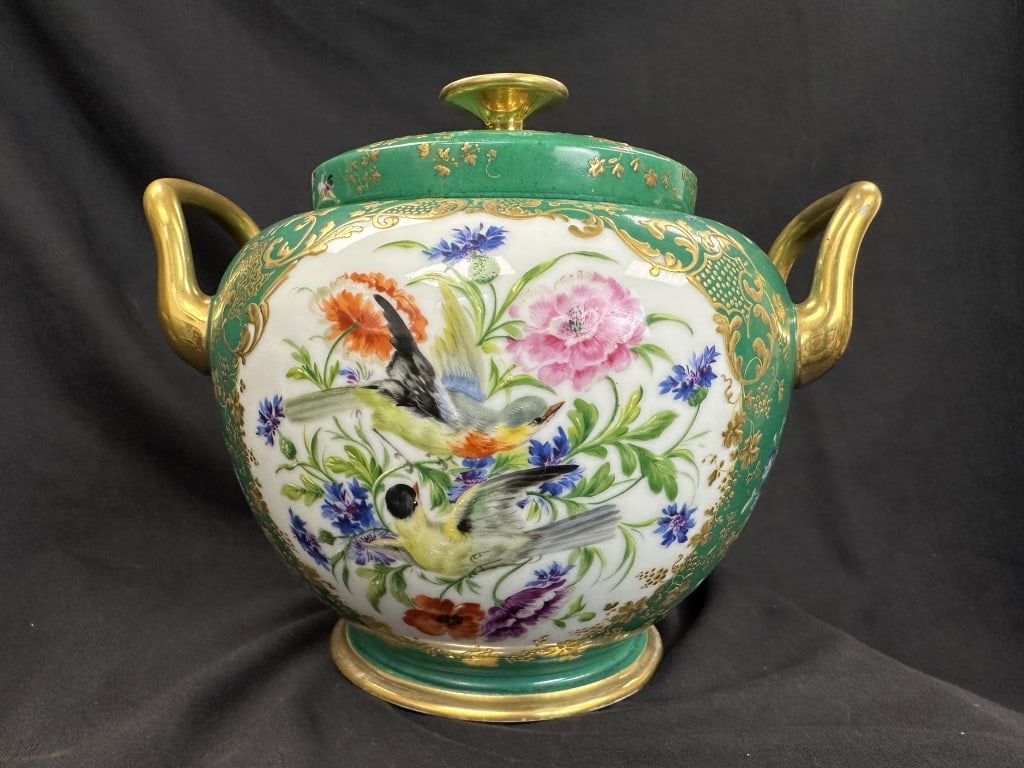 Handpainted Porcelain Tureen Bird & Floral Motif (1 of 15)