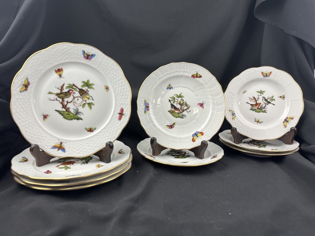 Herend Porcelain Rothschild Bird Plates 9pc Lot (1 of 18)