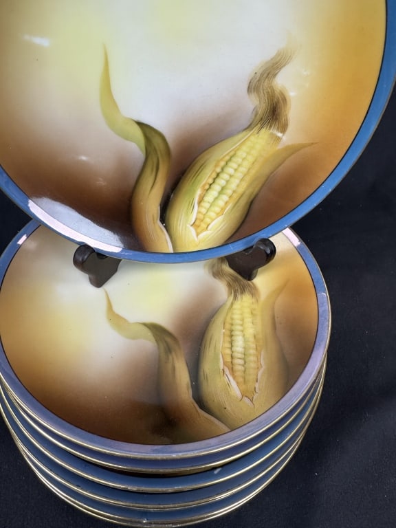Noritake Japan 8 Handpainted Corn MCM Plates (1 of 11)