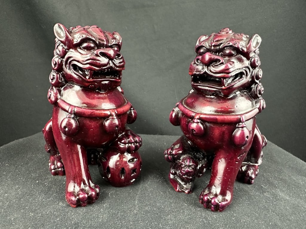 Pr. Red Chinese Foo Dogs Guardian Lions (1 of 13)