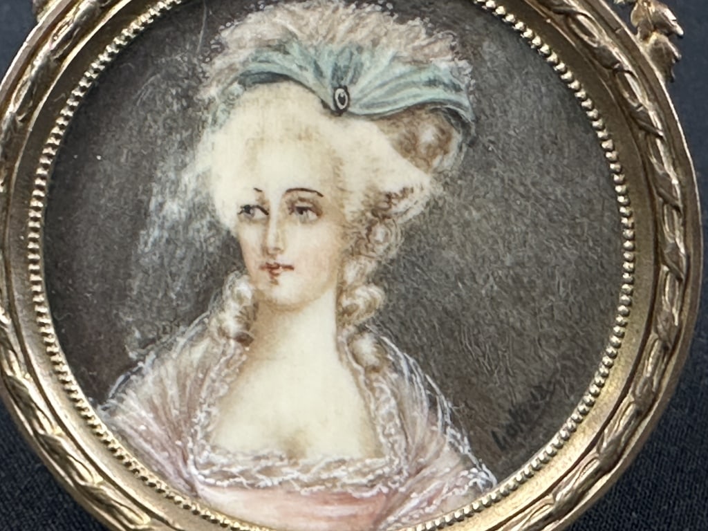 Latour Signed French Miniature Portrait on Shell (1 of 19)