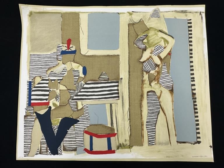 Signed Conad Marca-Relli "Drummer & Nude" 27/150: Conad Marca-Relli "Drummer & Nude" Limited Edition Color Litho, Signed & Numbered: 27 /150 Title: Drummer & Nude Year: 1982 Size: 31-1/2" x 25-3/4" Artist: Conrad Marca-Relli (b. 1913- d.2000) was an