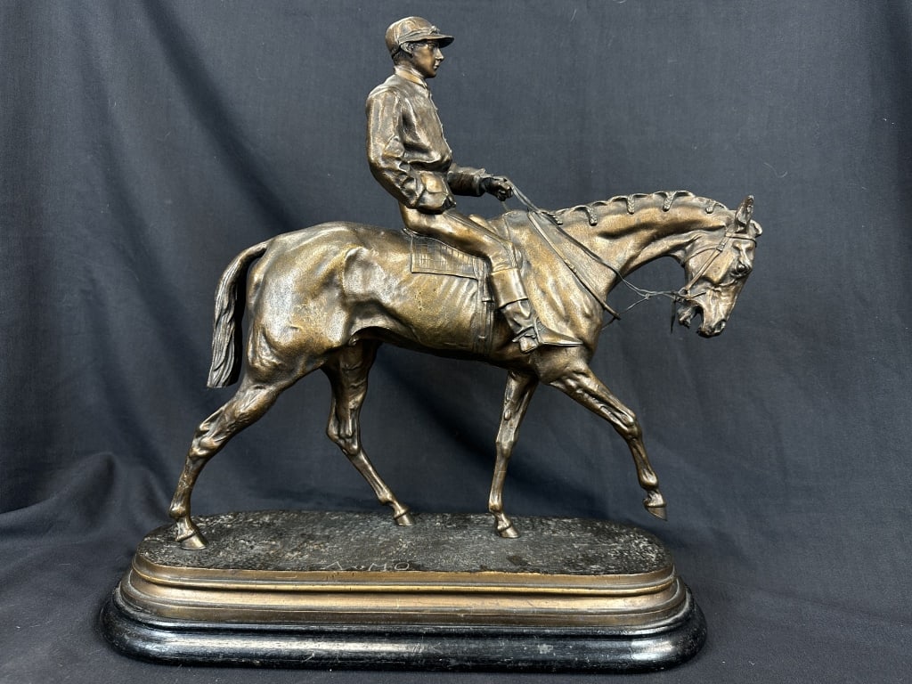 Bronze Horse & Jockey Sculpture After P.J. Mêne (1 of 17)