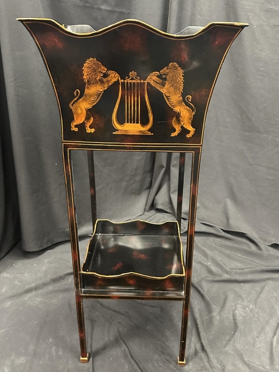 Regency-Style Tole Metal Jardiniere 2-Tier Planter (1 of 12)
