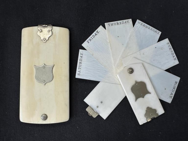 2 Civil War Soldier's Ivory Pocket Calendar Diary (1 of 13)